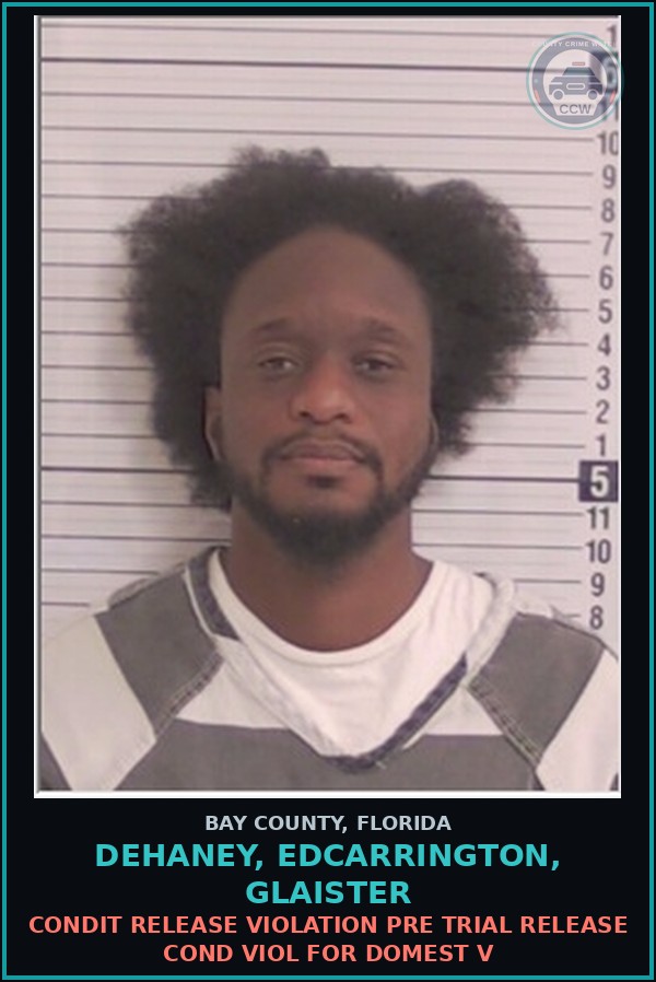 Booking mugshot of DEHANEY, EDCARRINGTON, GLAISTER in Bay County