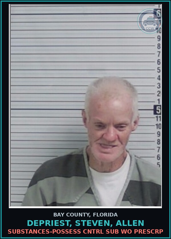 Booking mugshot of DEPRIEST, STEVEN, ALLEN in Bay County