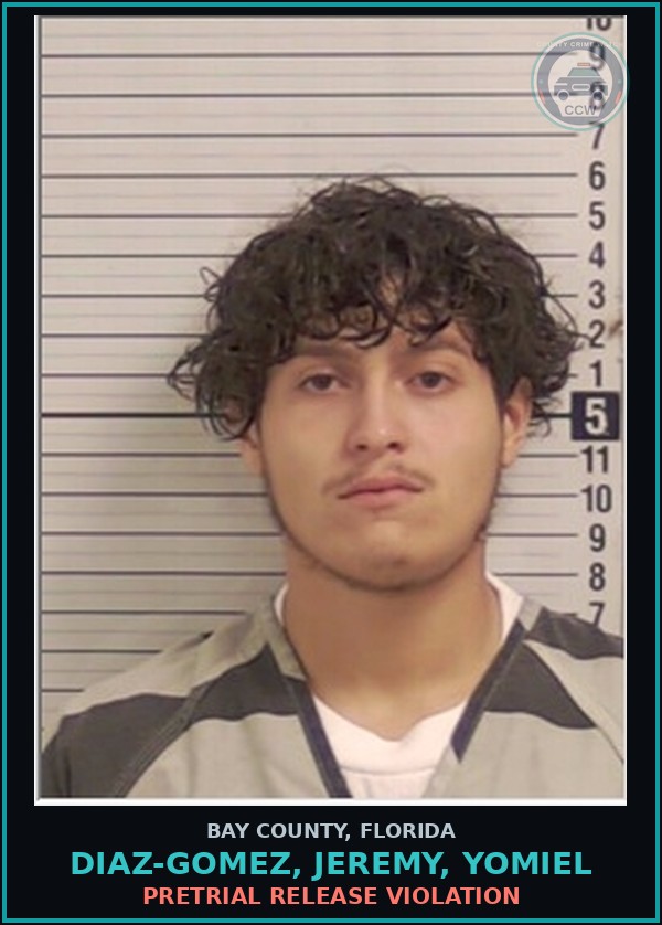 Booking mugshot of DIAZ-GOMEZ, JEREMY, YOMIEL in Bay County