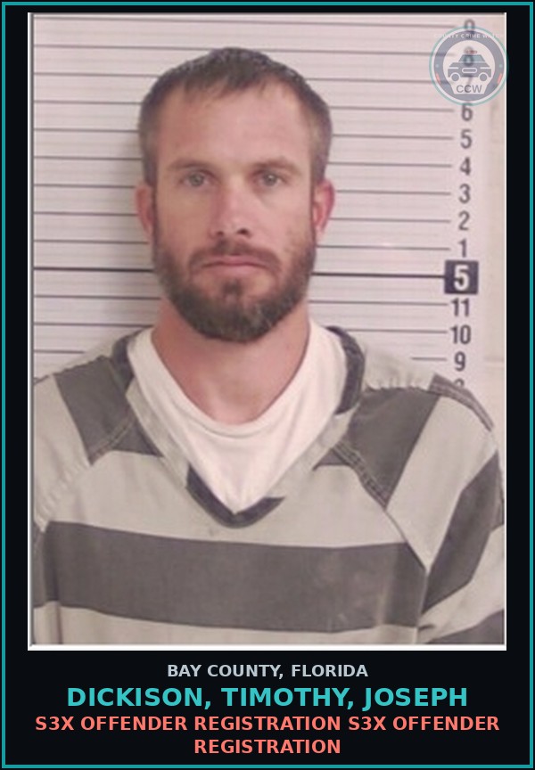 Booking mugshot of DICKISON, TIMOTHY, JOSEPH in Bay County