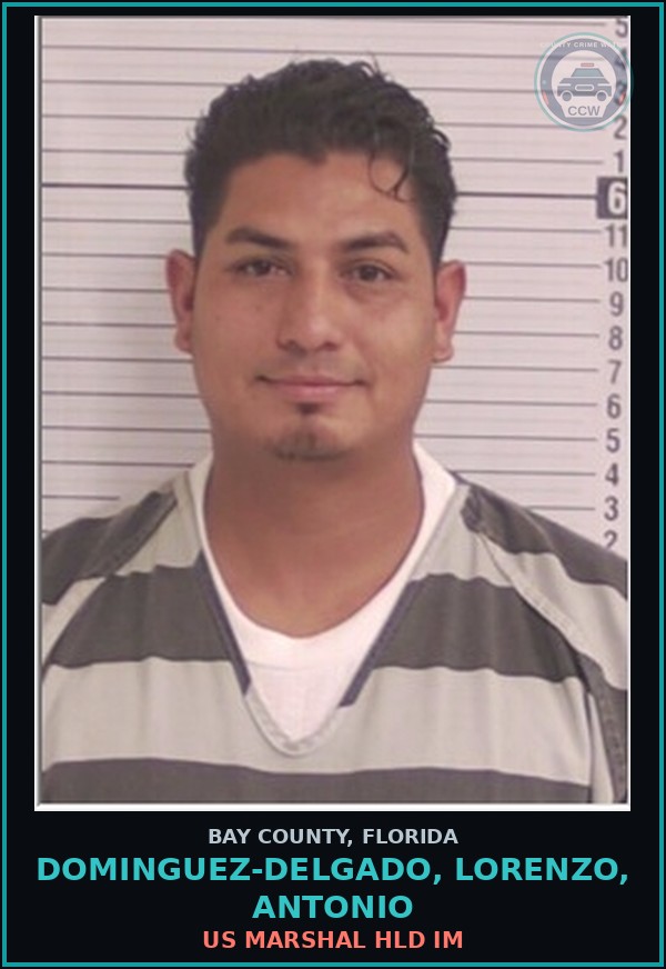 Booking mugshot of DOMINGUEZ-DELGADO, LORENZO, ANTONIO in Bay County