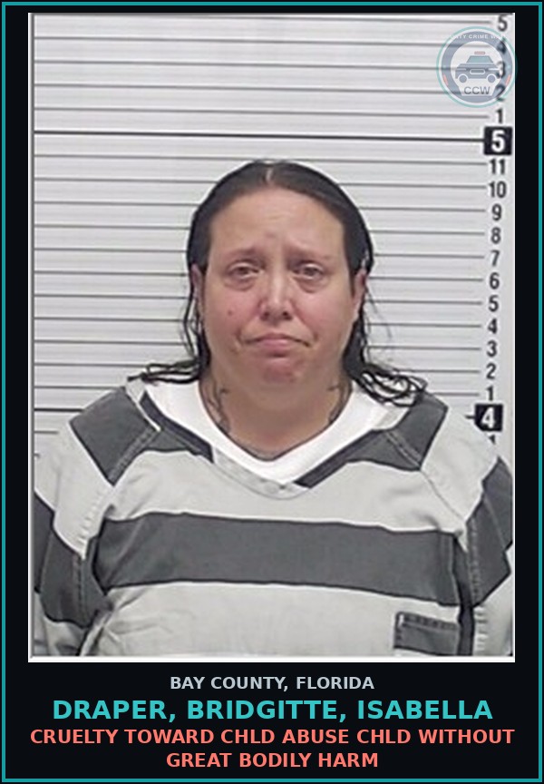 Booking mugshot of DRAPER, BRIDGITTE, ISABELLA in Bay County