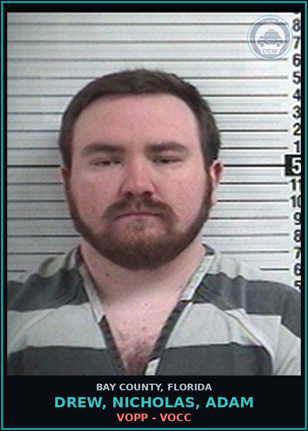 Booking mugshot of DREW, NICHOLAS, ADAM in Bay County
