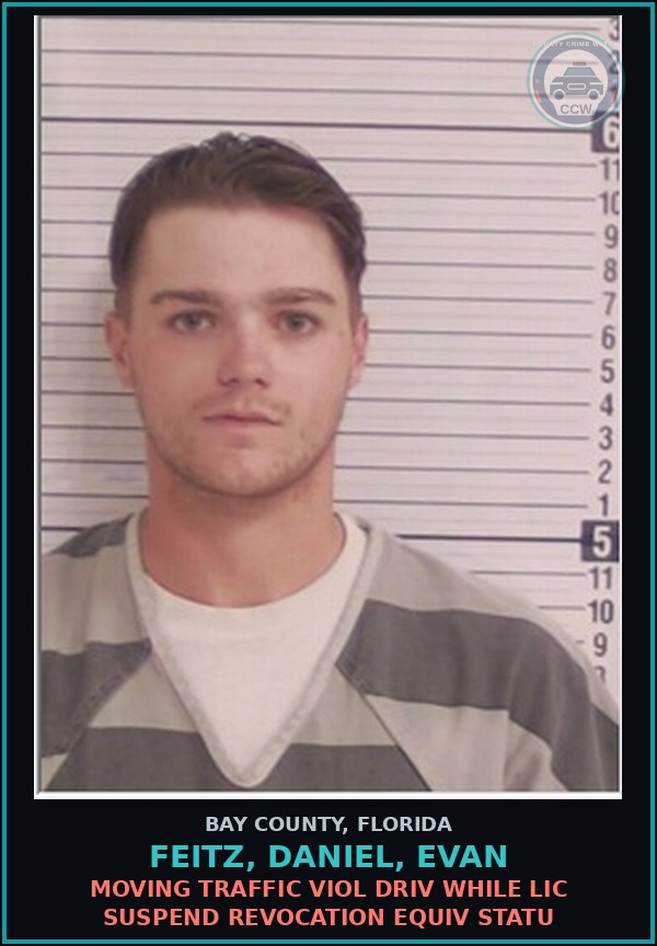 Booking mugshot of FEITZ, DANIEL, EVAN in Bay County