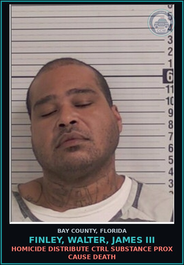 Booking mugshot of FINLEY, WALTER, JAMES III in Bay County