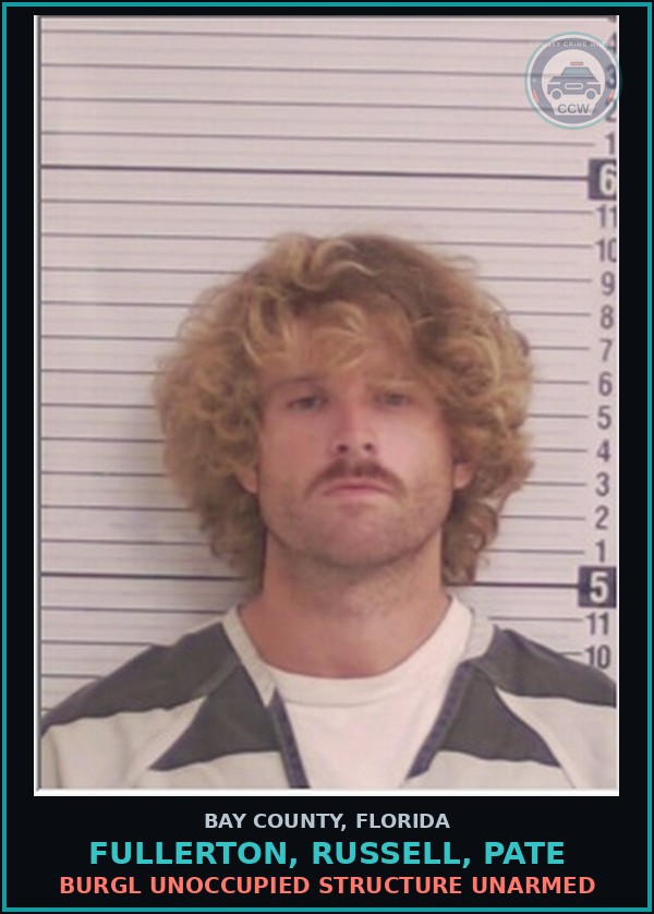 Booking mugshot of FULLERTON, RUSSELL, PATE in Bay County