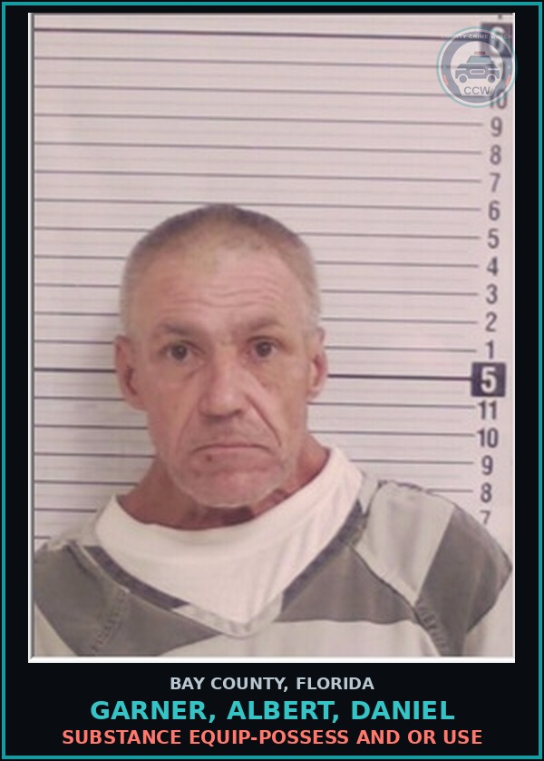Booking mugshot of GARNER, ALBERT, DANIEL in Bay County