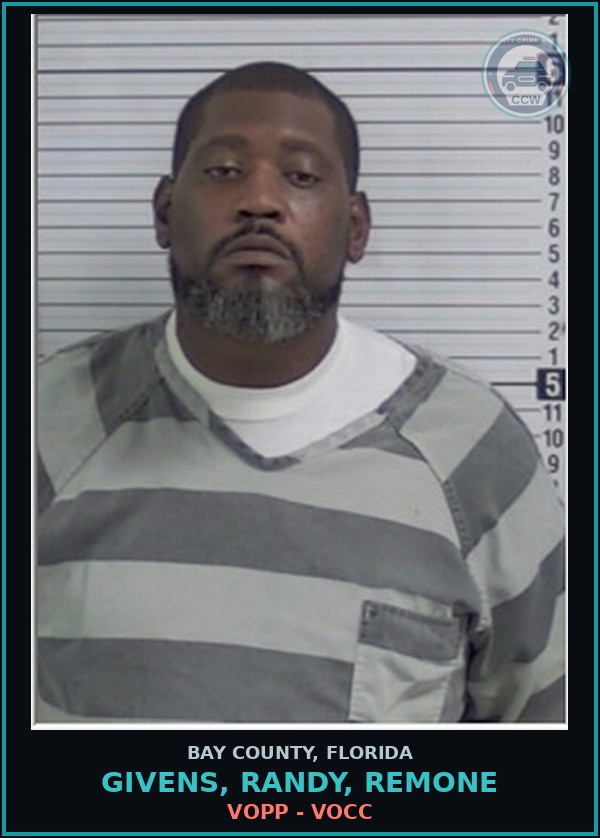 Booking mugshot of GIVENS, RANDY, REMONE in Bay County