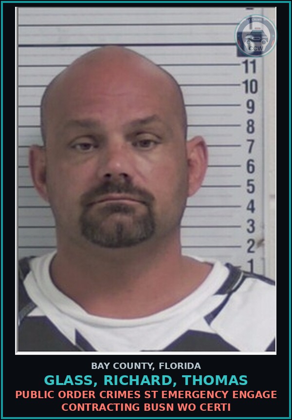 Booking mugshot of GLASS, RICHARD, THOMAS in Bay County