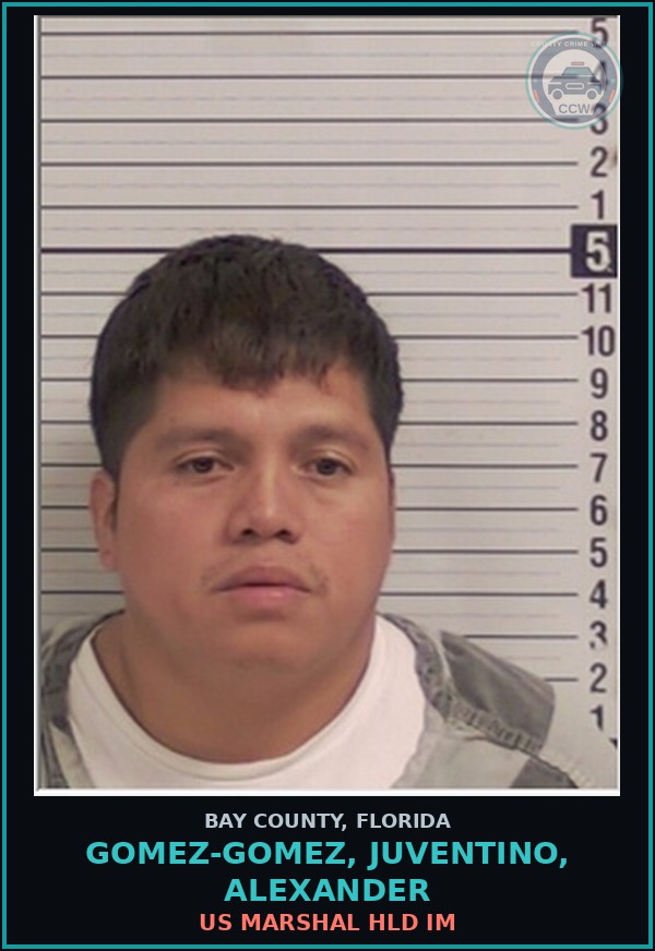 Booking mugshot of GOMEZ-GOMEZ, JUVENTINO, ALEXANDER in Bay County