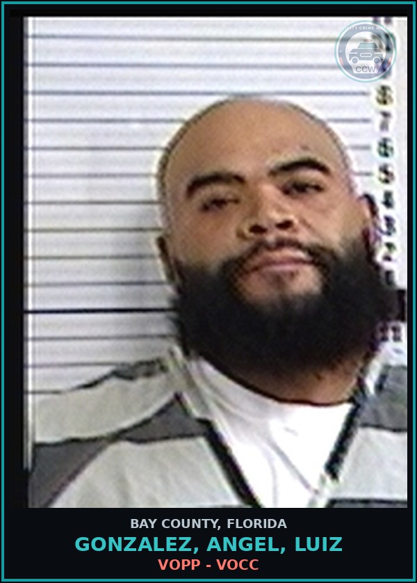 Booking mugshot of GONZALEZ, ANGEL, LUIZ in Bay County
