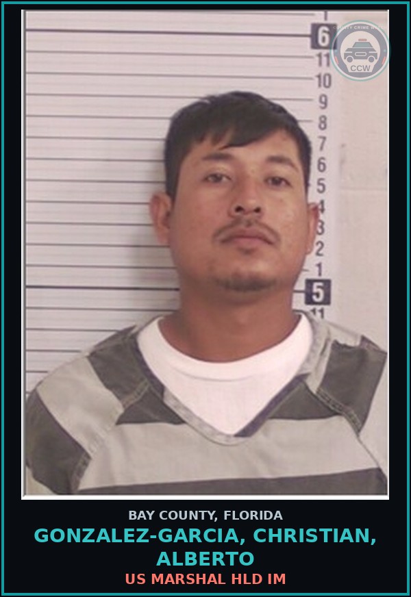 Booking mugshot of GONZALEZ-GARCIA, CHRISTIAN, ALBERTO in Bay County