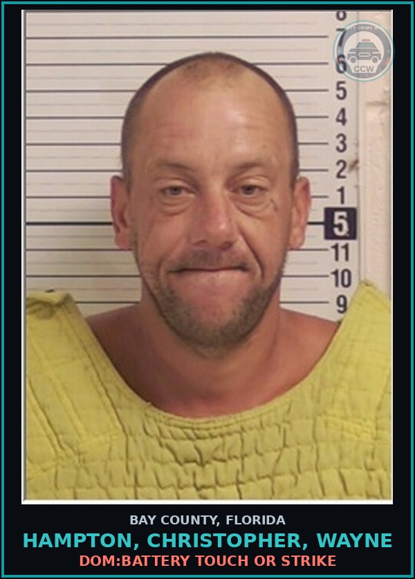 Booking mugshot of HAMPTON, CHRISTOPHER, WAYNE in Bay County