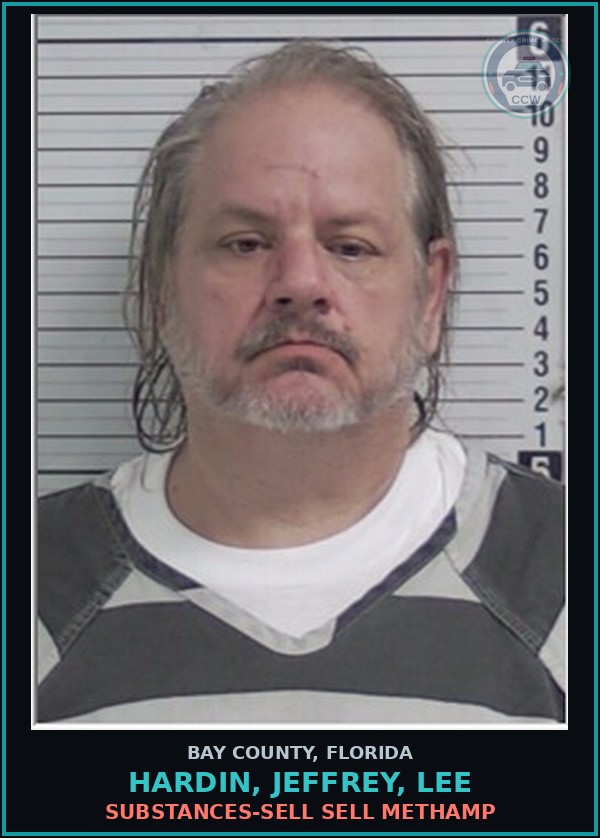 Booking mugshot of HARDIN, JEFFREY, LEE in Bay County