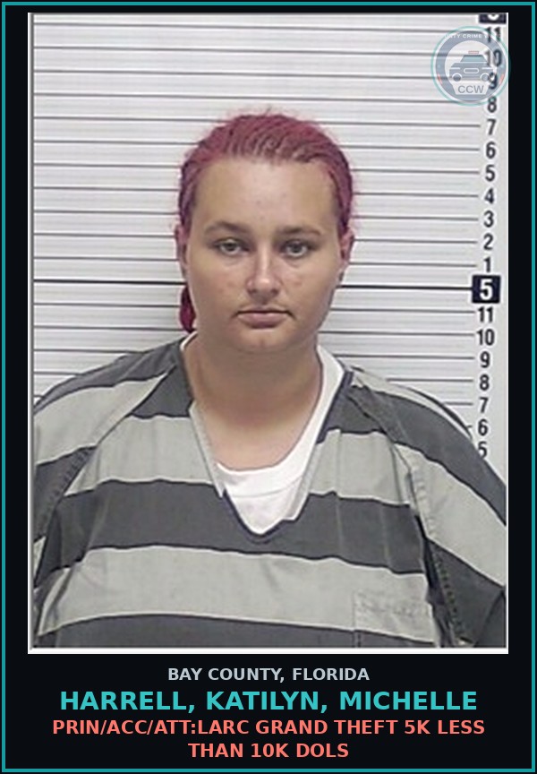 Booking mugshot of HARRELL, KATILYN, MICHELLE in Bay County