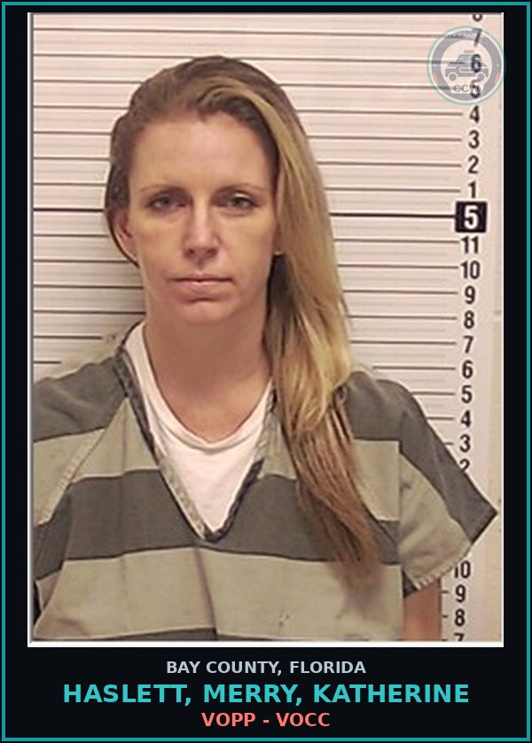 Booking mugshot of HASLETT, MERRY, KATHERINE in Bay County