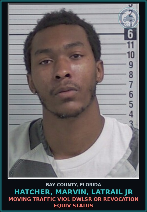 Booking mugshot of HATCHER, MARVIN, LATRAIL JR in Bay County