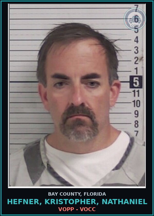 Booking mugshot of HEFNER, KRISTOPHER, NATHANIEL in Bay County