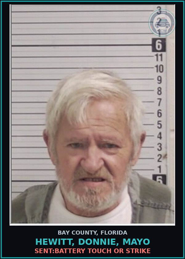 Booking mugshot of HEWITT, DONNIE, MAYO in Bay County