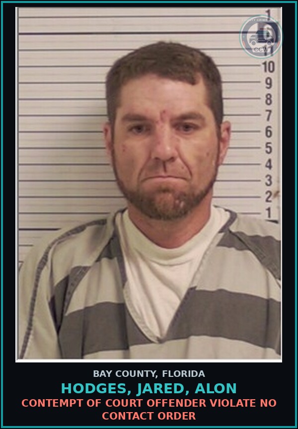 Booking mugshot of HODGES, JARED, ALON in Bay County