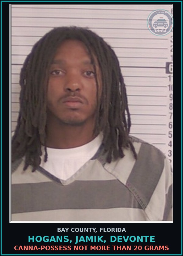 Booking mugshot of HOGANS, JAMIK, DEVONTE in Bay County