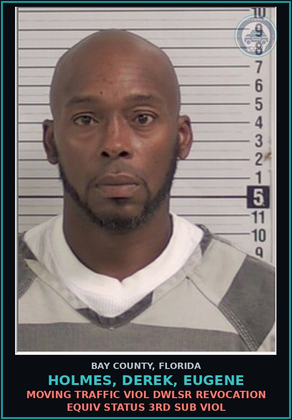 Booking mugshot of HOLMES, DEREK, EUGENE in Bay County