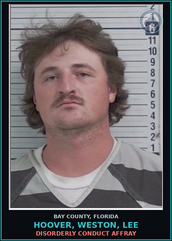 Booking mugshot of HOOVER, WESTON, LEE in Bay County