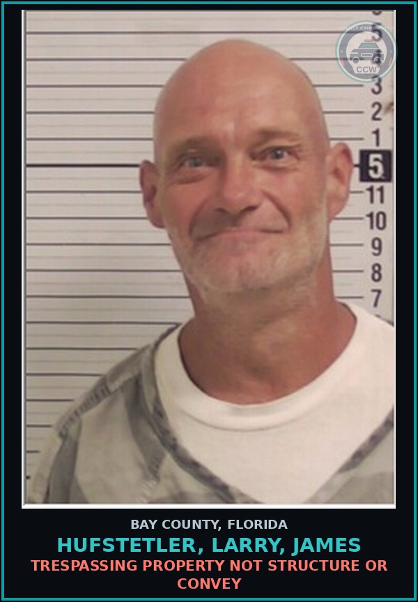 Booking mugshot of HUFSTETLER, LARRY, JAMES in Bay County