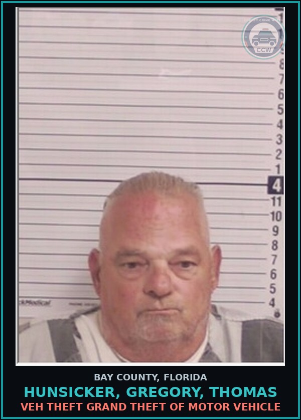 Booking mugshot of HUNSICKER, GREGORY, THOMAS in Bay County