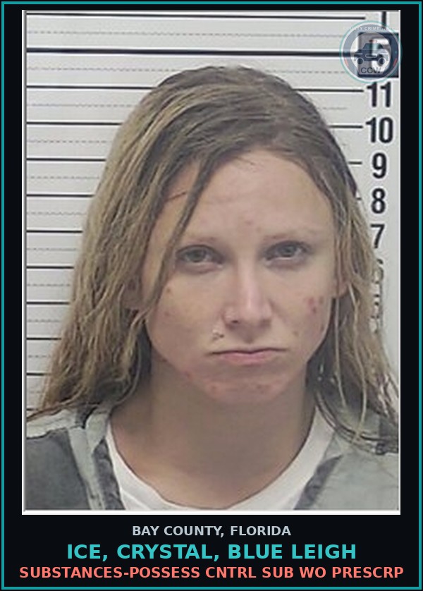 Booking mugshot of ICE, CRYSTAL, BLUE LEIGH in Bay County