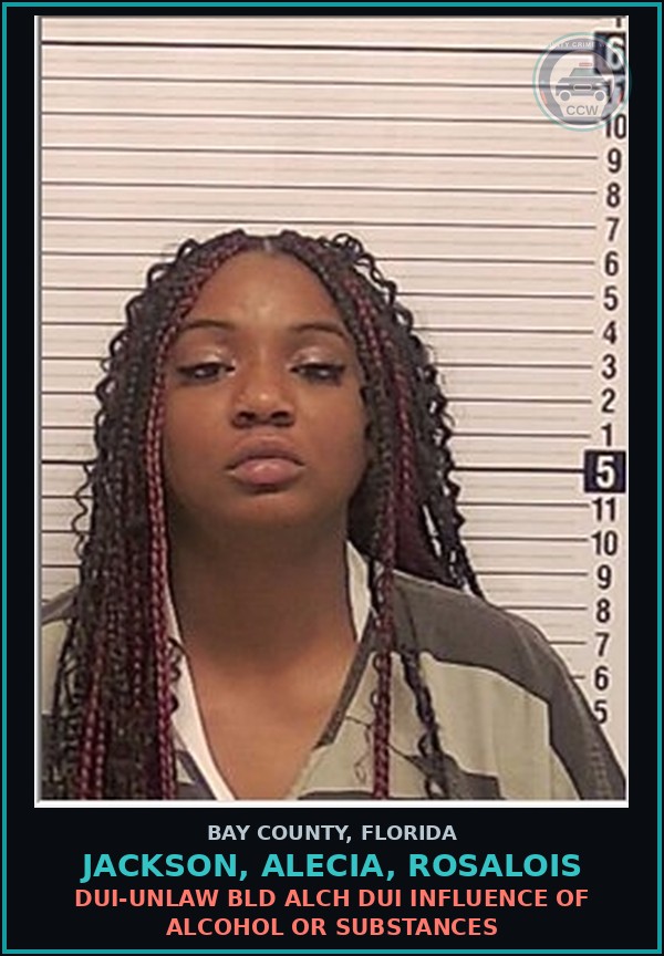 Booking mugshot of JACKSON, ALECIA, ROSALOIS in Bay County