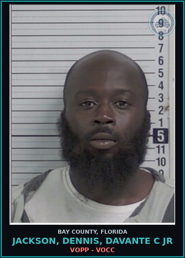 Booking mugshot of JACKSON, DENNIS, DAVANTE C JR in Bay County
