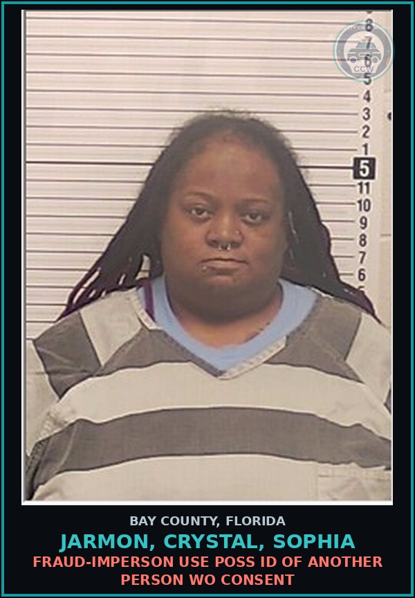 Booking mugshot of JARMON, CRYSTAL, SOPHIA in Bay County