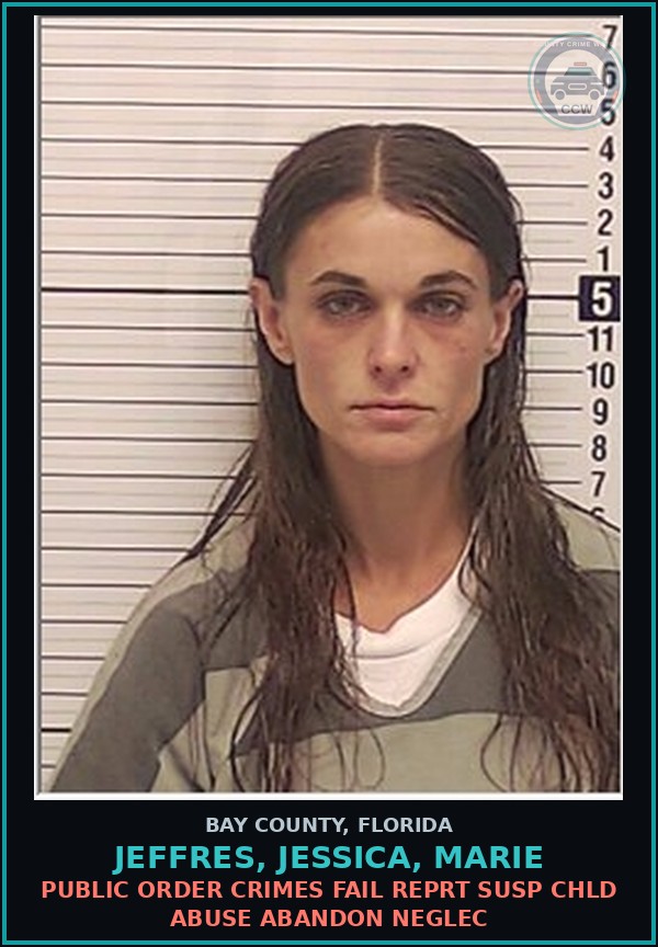 Booking mugshot of JEFFRES, JESSICA, MARIE in Bay County