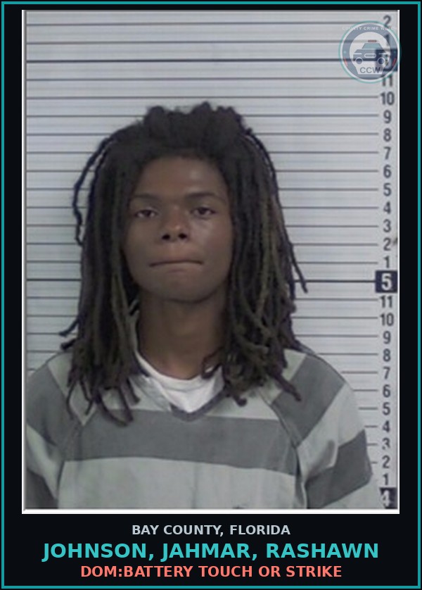 Booking mugshot of JOHNSON, JAHMAR, RASHAWN in Bay County