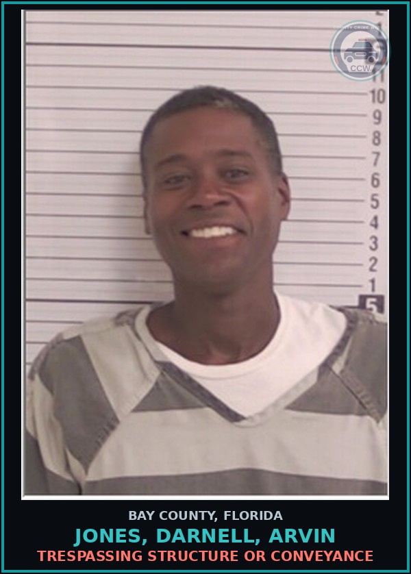 Booking mugshot of JONES, DARNELL, ARVIN in Bay County