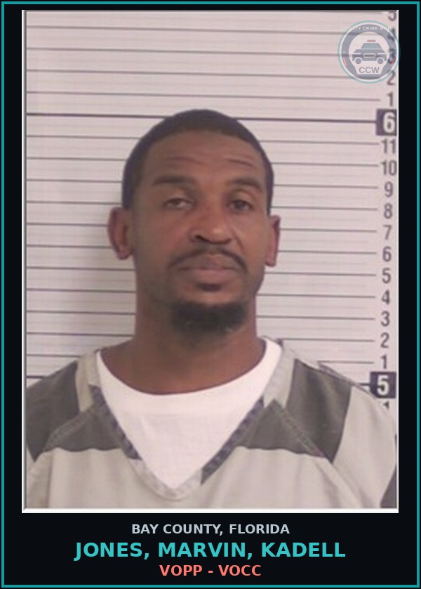Booking mugshot of JONES, MARVIN, KADELL in Bay County