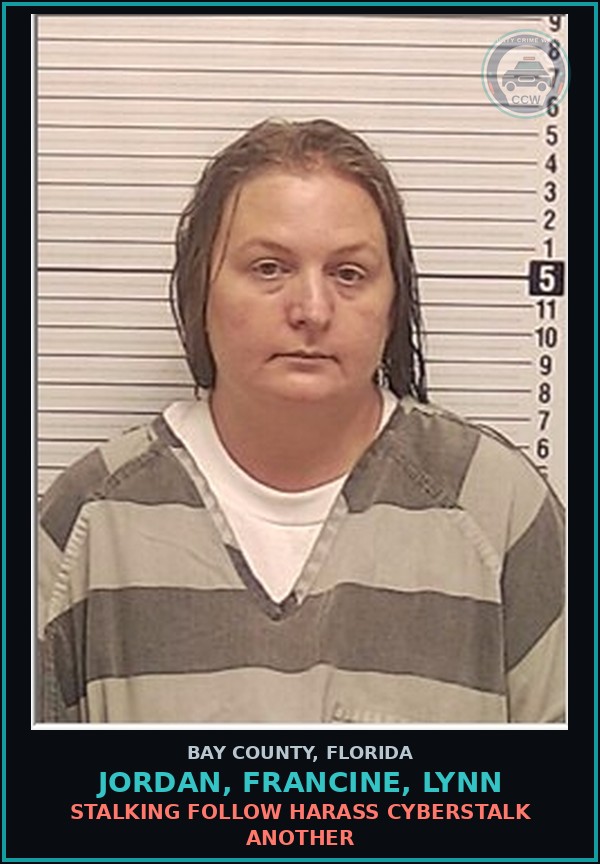 Booking mugshot of JORDAN, FRANCINE, LYNN in Bay County