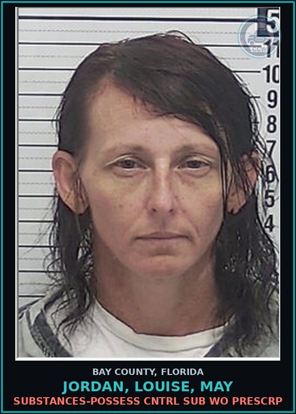 Booking mugshot of JORDAN, LOUISE, MAY in Bay County