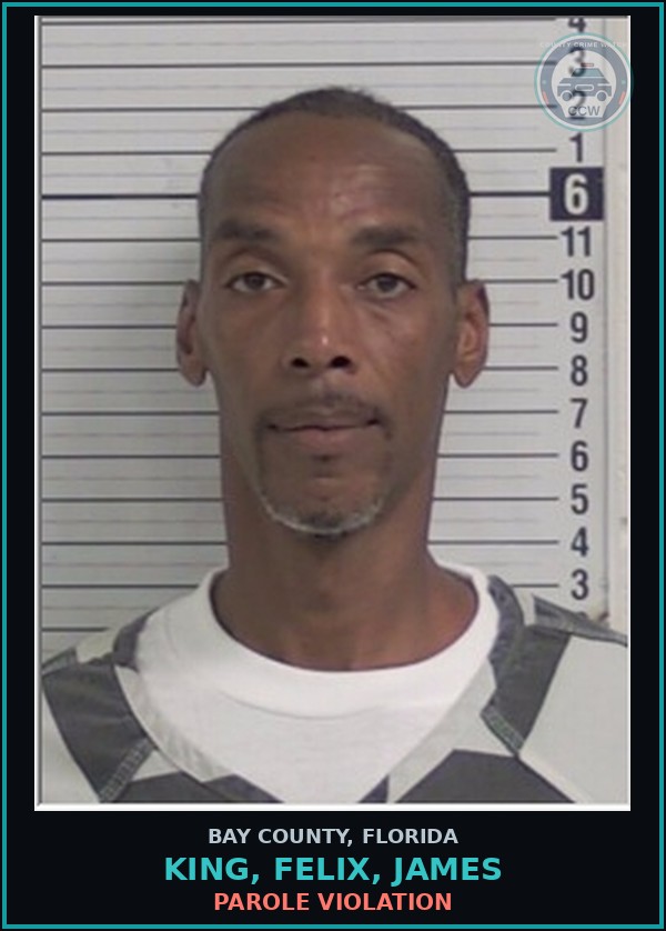 Booking mugshot of KING, FELIX, JAMES in Bay County