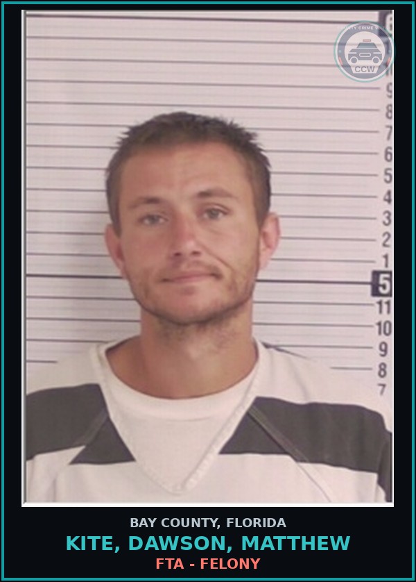Booking mugshot of KITE, DAWSON, MATTHEW in Bay County