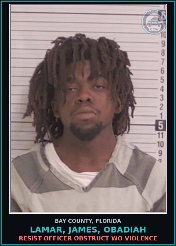 Booking mugshot of LAMAR, JAMES, OBADIAH in Bay County
