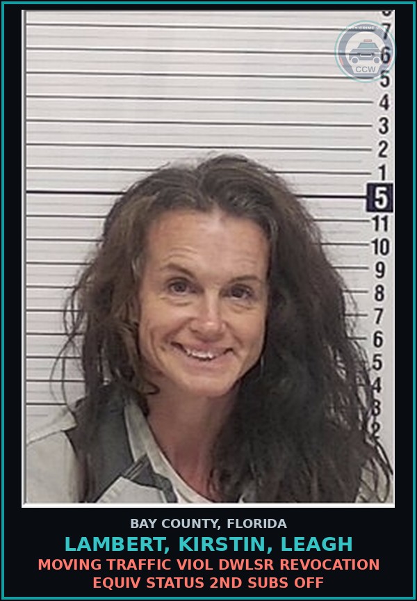 Booking mugshot of LAMBERT, KIRSTIN, LEAGH in Bay County