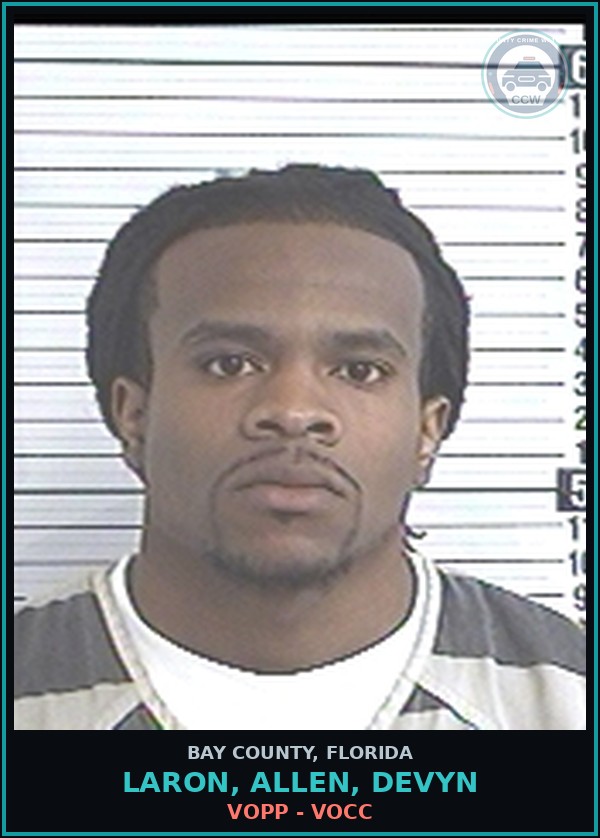 Booking mugshot of LARON, ALLEN, DEVYN in Bay County