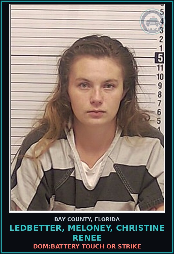 Booking mugshot of LEDBETTER, MELONEY, CHRISTINE RENEE in Bay County