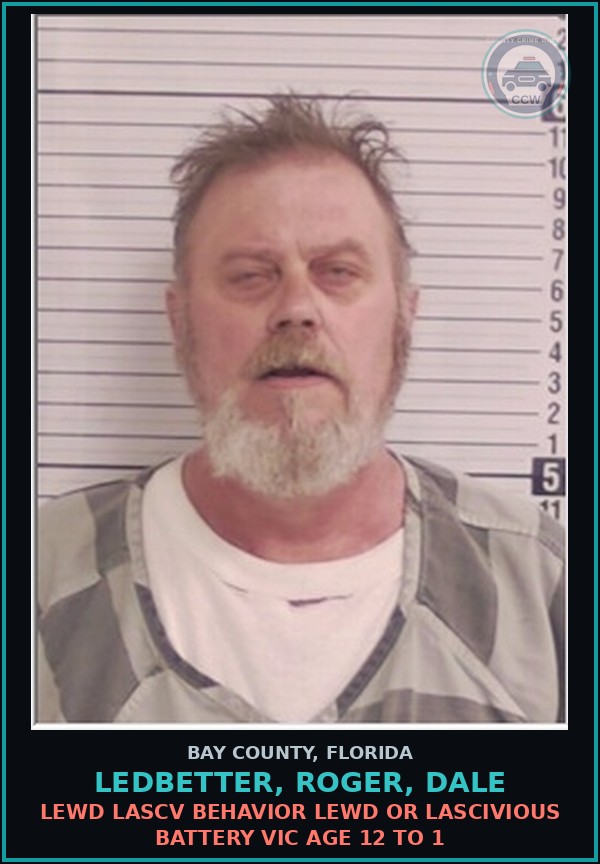 Booking mugshot of LEDBETTER, ROGER, DALE in Bay County