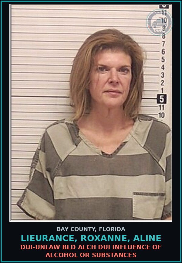 Booking mugshot of LIEURANCE, ROXANNE, ALINE in Bay County