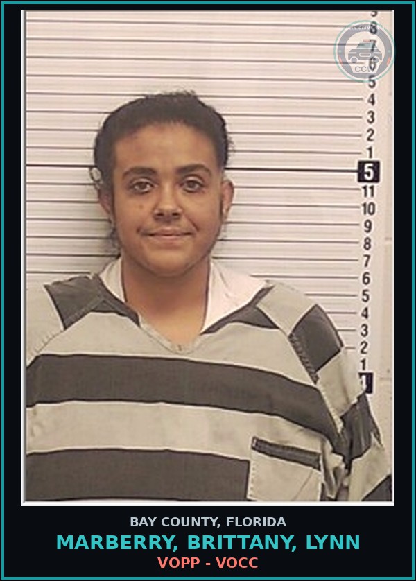 Booking mugshot of MARBERRY, BRITTANY, LYNN in Bay County