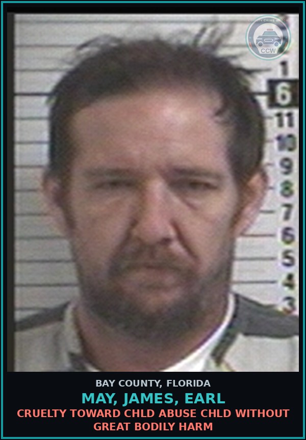 Booking mugshot of MAY, JAMES, EARL in Bay County