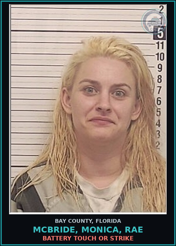 Booking mugshot of MCBRIDE, MONICA, RAE in Bay County